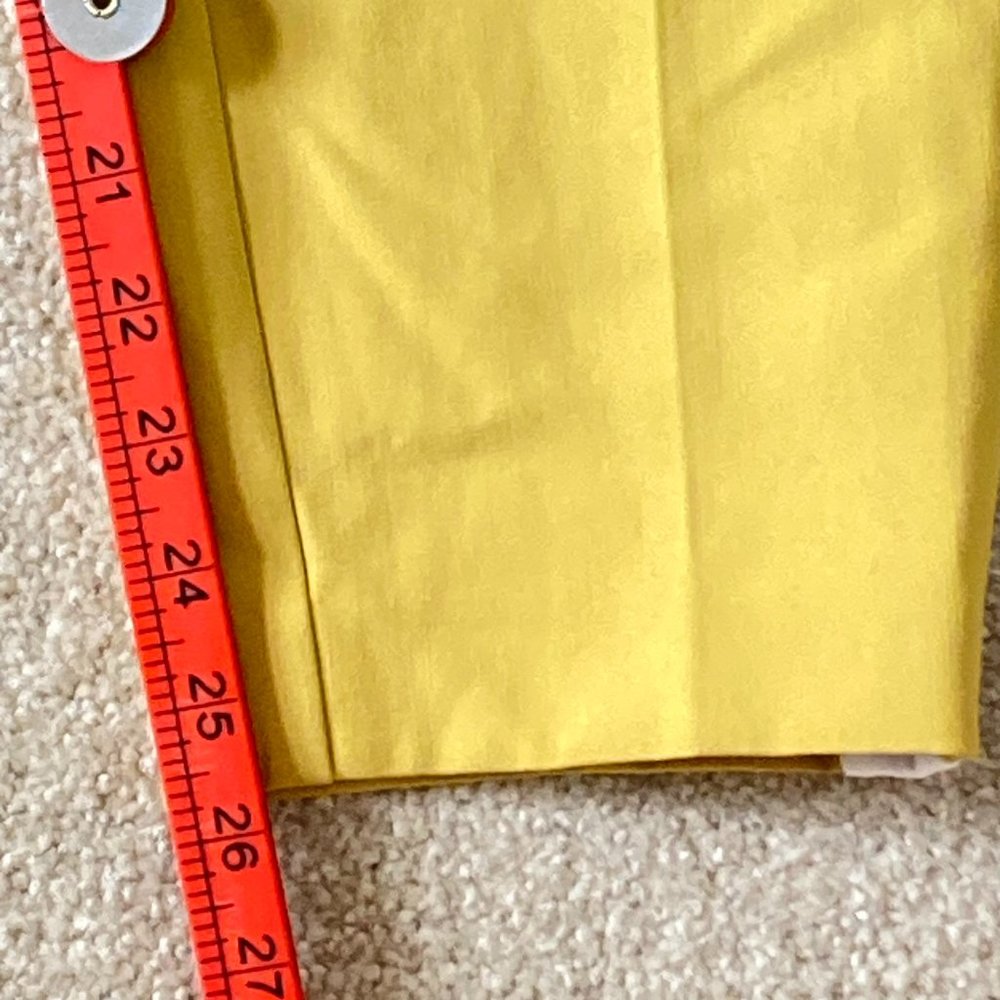 BNWT M&S Women's Mustard Yellow White Side Panels Slim Fit Trousers Size 16 - Picture 9 of 16